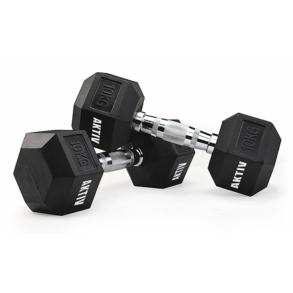 Rubber Hexagon Dumbbells Set