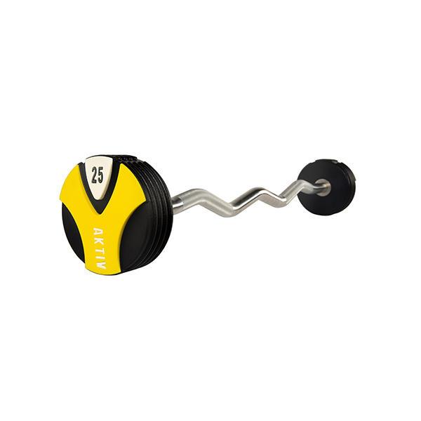 AKO Solid Steel Urethane  Curl Barbells